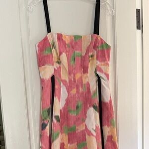 Tanya Taylor Pink and Green Midi Dress